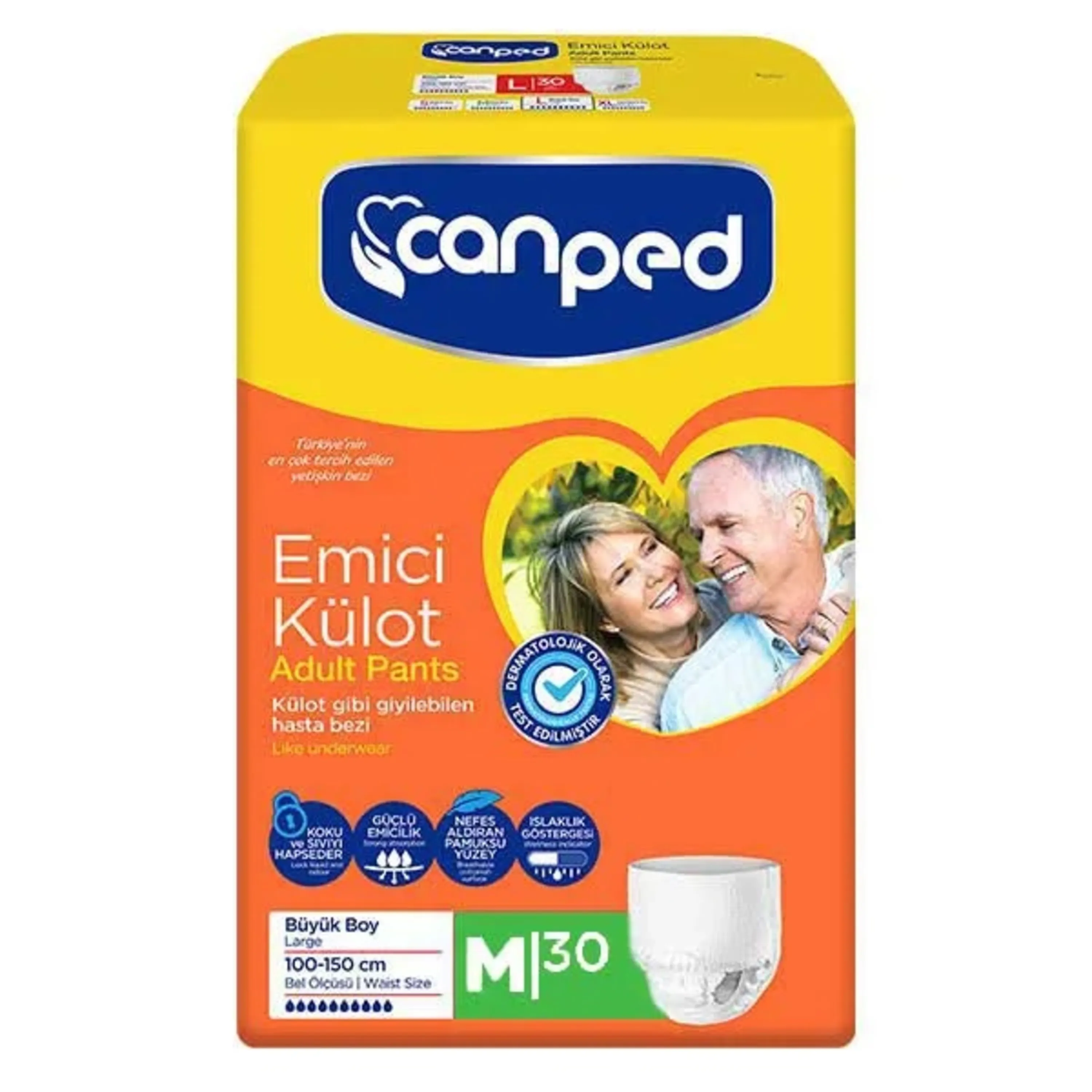 پوشک بزرگسالان جان پد شورتی سایز M مدیوم بسته 30 عددی